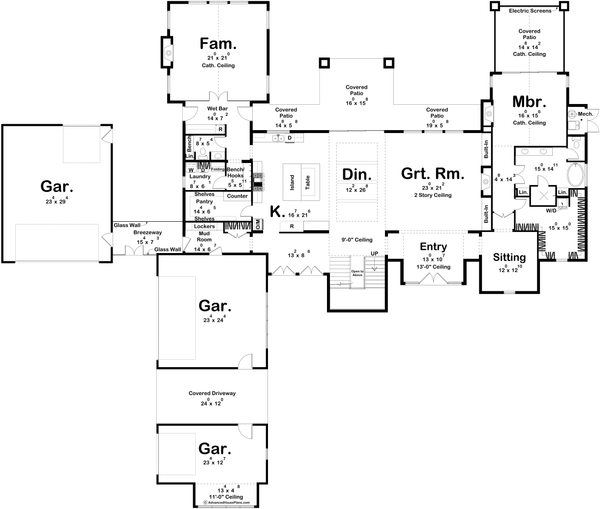 Dream House Plan - Modern Floor Plan - Main Floor Plan #455-520