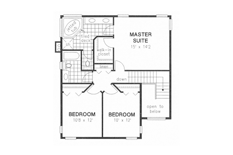 House Plan Design - Floor Plan - Upper Floor for Tudor House Plan #18-4514 - 3 bed, 3 bath