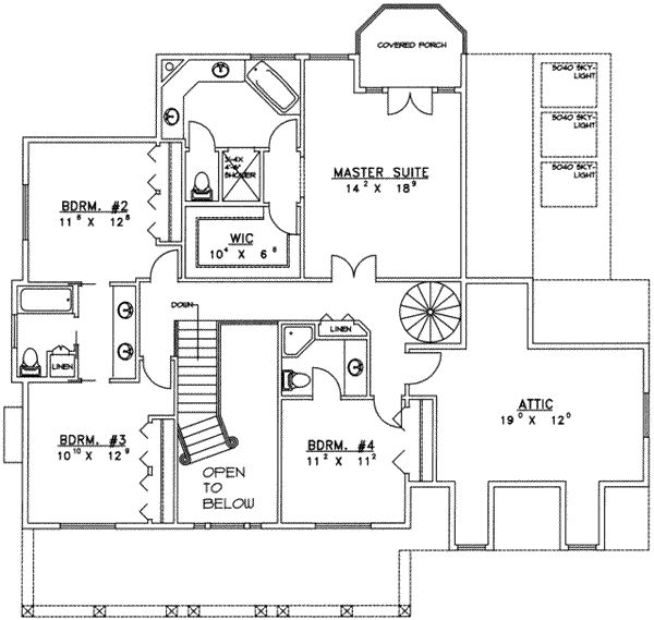 House Plan Design - Country Floor Plan - Upper Floor Plan #117-291