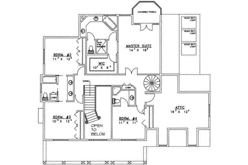 Dream House Plan - Floor Plan - Upper Floor for Country House Plan #117-291 - 5 bed, 5 bath
