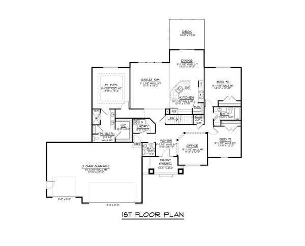 House Blueprint - Country Floor Plan - Main Floor Plan #1064-286