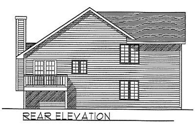 House Plan Design - Exterior - Rear Elevation for Traditional House Plan #70-108 - 3 bed, 3 bath