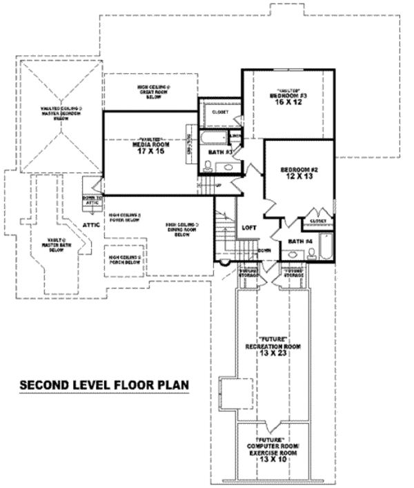 European Floor Plan - Upper Floor Plan #81-1288