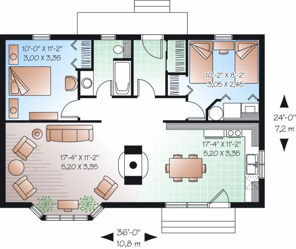 House Design - Cottage Floor Plan - Main Floor Plan #23-754