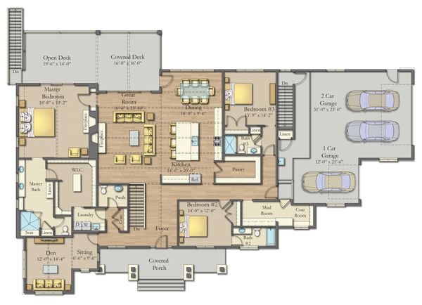 House Design - Craftsman Floor Plan - Main Floor Plan #1057-26