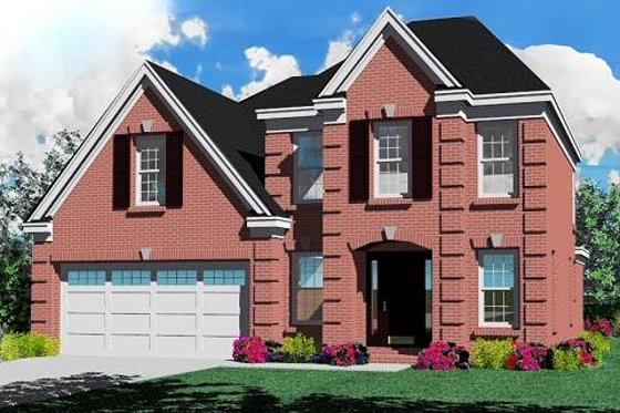 Exterior - Front Elevation for European House Plan #81-459 - 3 bed, 2.5 bath