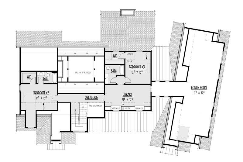 Architectural House Design - Floor Plan - Upper Floor for Farmhouse House Plan #1088-7 - 3 bed, 3.5 bath