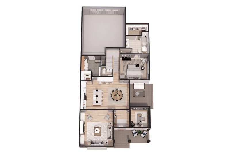 Dream House Plan - Floor Plan - Main Floor 1 for Farmhouse House Plan #51-1251 - 3 bed, 3.5 bath