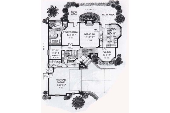 Floor Plan - Main Floor for Traditional House Plan #310-833 - 4 bed, 2.5 bath