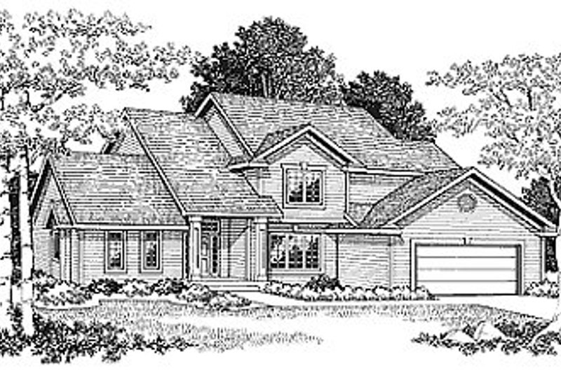 House Blueprint - Traditional Exterior - Front Elevation Plan #70-294