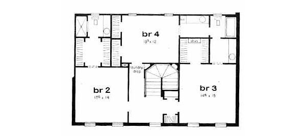 Southern Floor Plan - Upper Floor Plan #36-302
