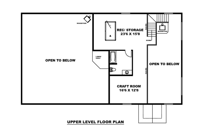 House Blueprint - Floor Plan - Upper Floor for Modern House Plan #117-903 - 1 bed, 2.5 bath