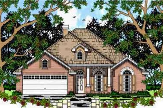 Exterior - Front Elevation for European House Plan #42-305 - 4 bed, 2 bath