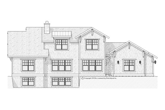 Exterior - Rear Elevation for Craftsman House Plan #901-67 - 4 bed, 3.5 bath