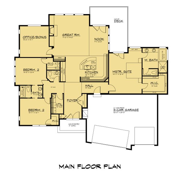 House Blueprint - Contemporary Floor Plan - Main Floor Plan #1066-290