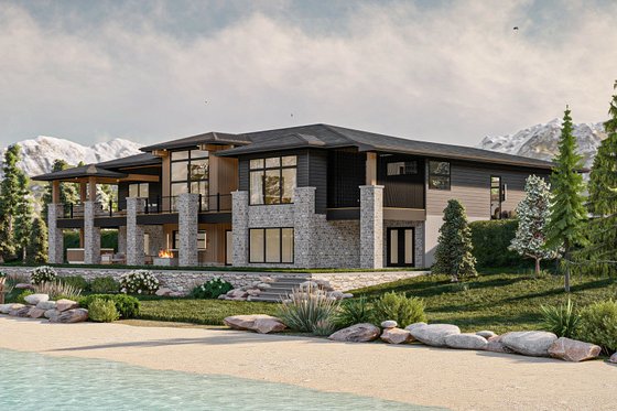 Exterior - Other Elevation 1 for Prairie House Plan #455-304 - 3 bed, 2.5 bath