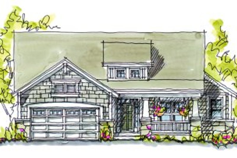 Home Plan - Exterior - Front Elevation 4 for Craftsman House Plan #20-127 - 2 bed, 2 bath