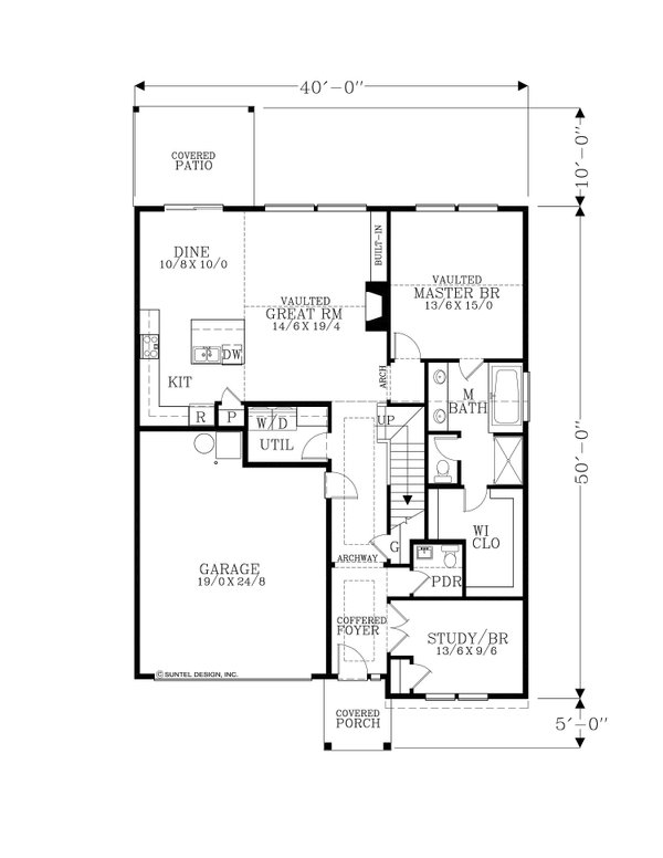 Home Plan - Craftsman Floor Plan - Main Floor Plan #53-700