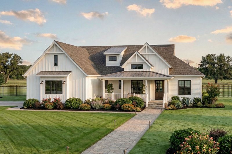 House Blueprint - Exterior - Front Elevation 3 for Farmhouse House Plan #455-745 - 3 bed, 2.5 bath