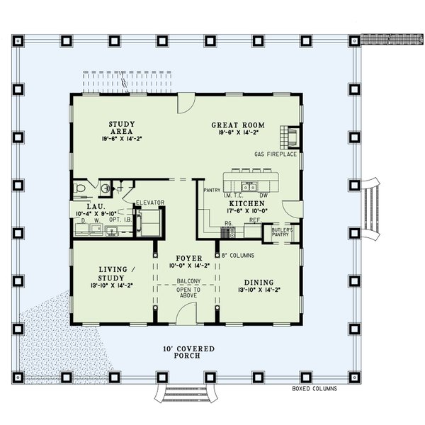 Dream House Plan - Southern Floor Plan - Main Floor Plan #17-2718