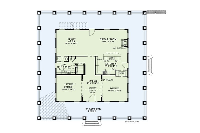 Home Plan - Floor Plan - Main Floor for Southern House Plan #17-2718 - 5 bed, 4.5 bath