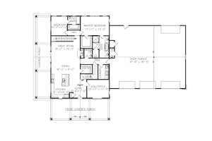 Floor Plan - Main Floor for Craftsman House Plan #54-500 - 3 bed, 3.5 bath