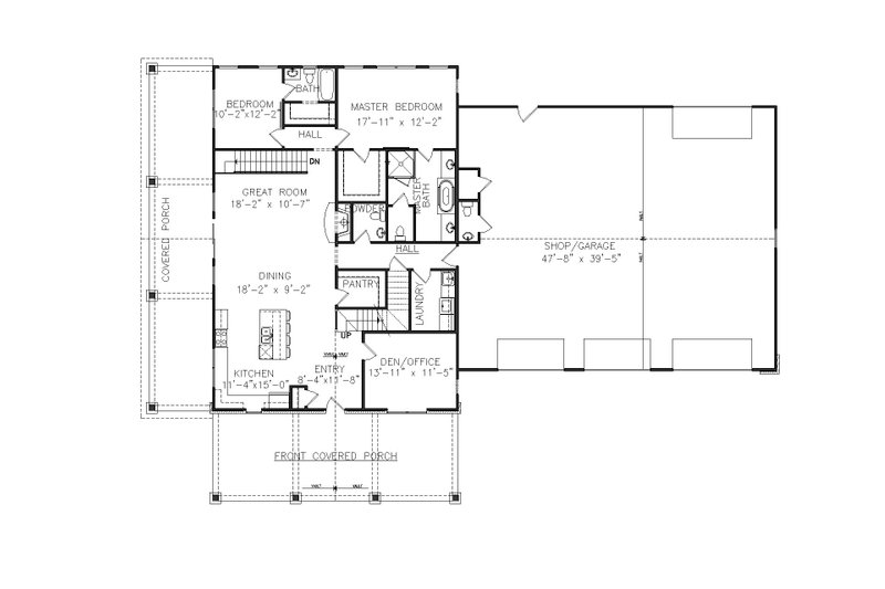 House Plan Design - Floor Plan - Main Floor for Craftsman House Plan #54-500 - 3 bed, 3.5 bath