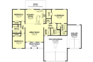 Floor Plan - Main Floor for Ranch House Plan #430-297 - 3 bed, 2 bath