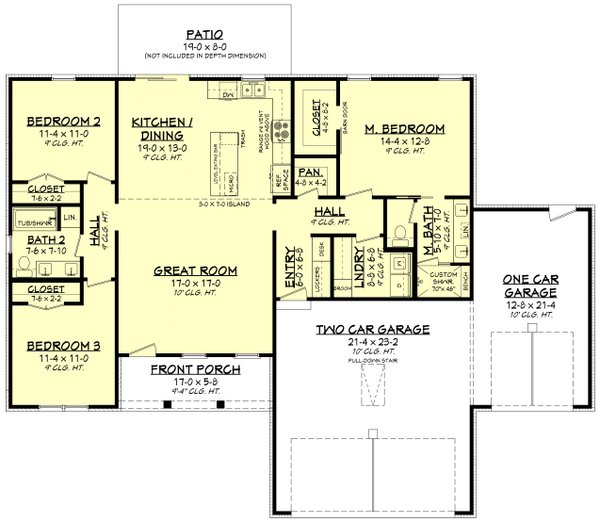 Home Plan - Ranch Floor Plan - Main Floor Plan #430-297