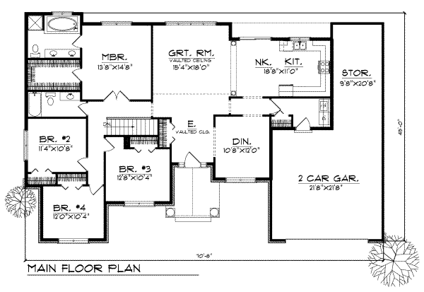 House Plan Design - Traditional Floor Plan - Main Floor Plan #70-241