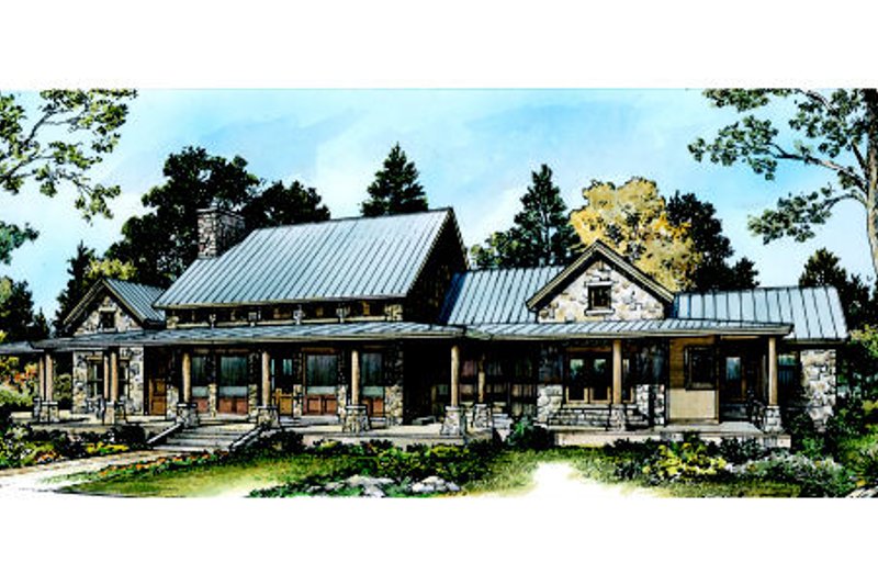 Architectural House Design - Exterior - Rear Elevation 5 for Ranch House Plan #140-149 - 3 bed, 2.5 bath