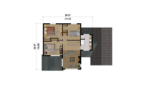 Floor Plan - Upper Floor for Cabin House Plan #25-4967 - 4 bed, 2.5 bath