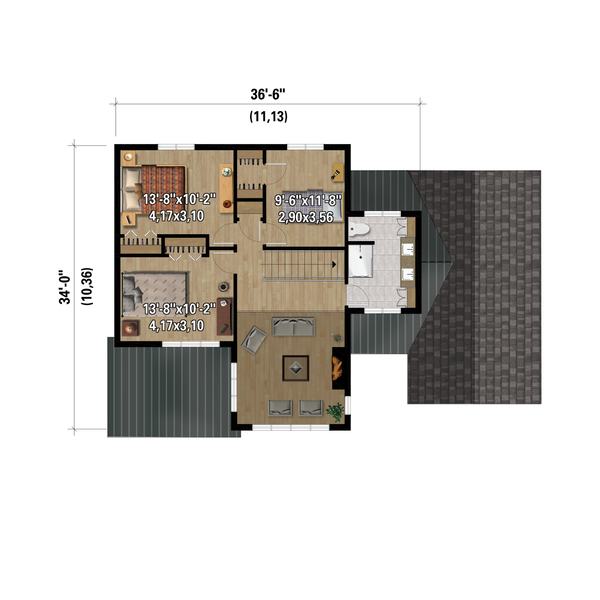 Cabin Floor Plan - Upper Floor Plan #25-4967