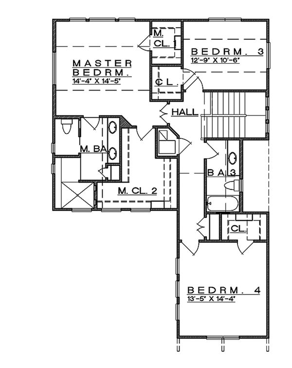 Contemporary Floor Plan - Upper Floor Plan #935-7