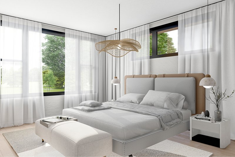 Architectural House Design - Interior - Master Bedroom for Contemporary House Plan #124-1374 - 4 bed, 3 bath
