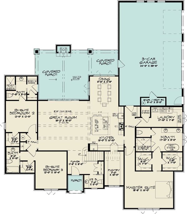 Architectural House Design - Floor Plan - Main Floor for European House Plan #923-504 - 3 bed, 4.5 bath