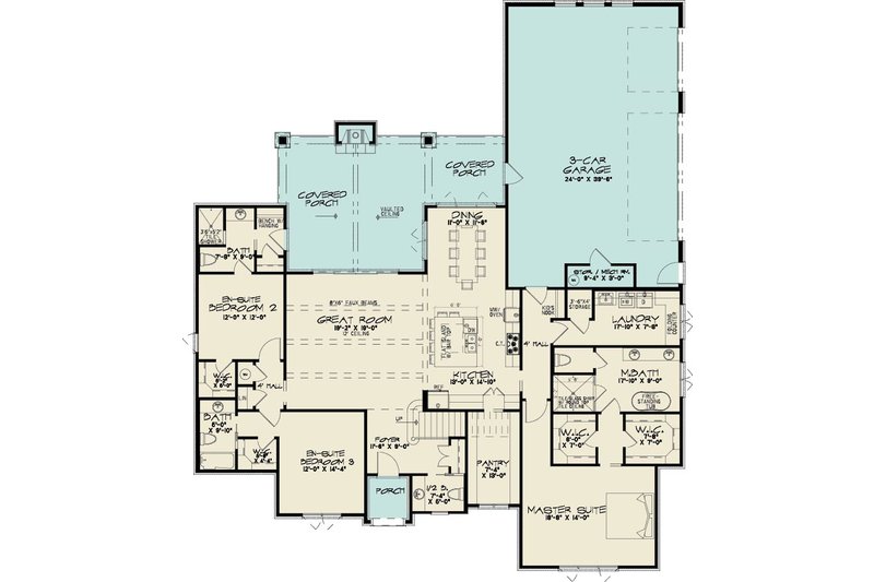 Architectural House Design - Floor Plan - Main Floor for European House Plan #923-504 - 3 bed, 4.5 bath