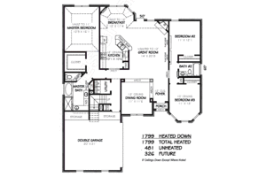 Floor Plan - Main Floor for European House Plan #424-185 - 3 bed, 2 bath