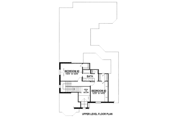 Floor Plan - Upper Floor for European House Plan #141-193 - 3 bed, 2.5 bath