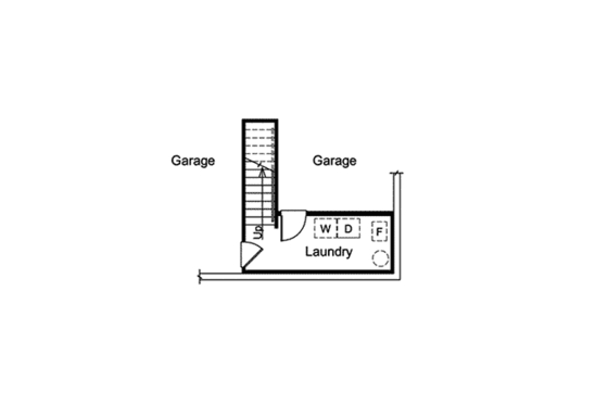 Floor Plan - Lower Floor for Cottage House Plan #57-167 - 2 bed, 1 bath