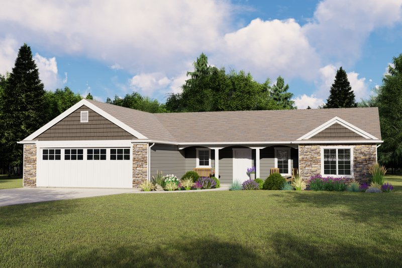 Home Plan - Ranch Exterior - Front Elevation Plan #1064-80