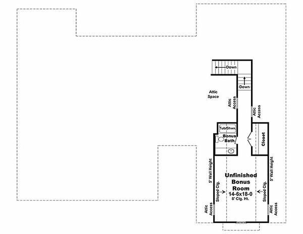 Architectural House Design - Craftsman Floor Plan - Upper Floor Plan #21-308