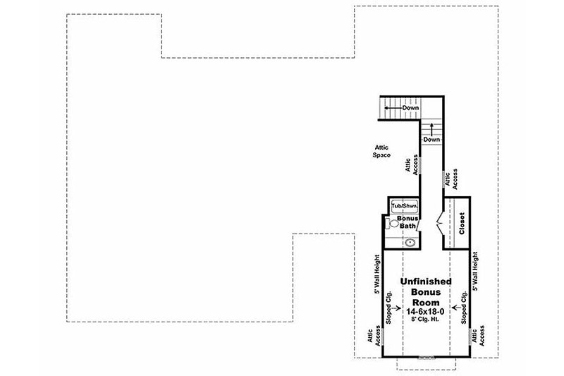 Dream House Plan - Floor Plan - Upper Floor for Craftsman House Plan #21-308 - 4 bed, 2.5 bath