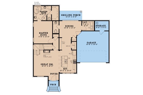 Floor Plan - Main Floor for Traditional House Plan #923-191 - 3 bed, 2.5 bath