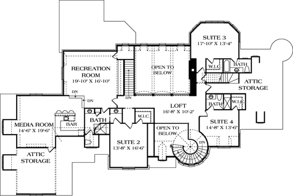 Dream House Plan - European Floor Plan - Upper Floor Plan #453-49