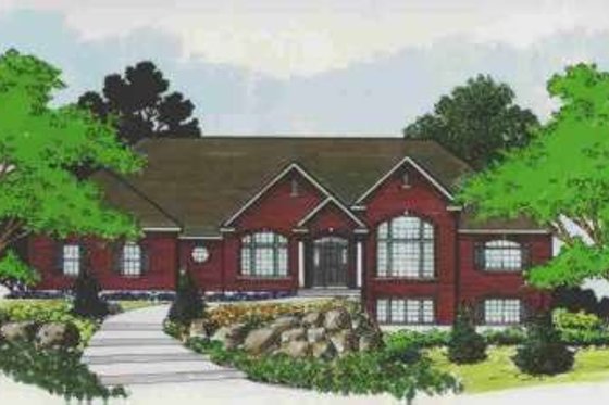 Exterior - Front Elevation for Southern House Plan #308-168 - 4 bed, 3 bath
