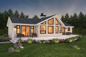 Cabin Exterior - Front Elevation Plan #47-315