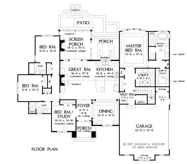 Ranch Floor Plan - Main Floor Plan #929-1049