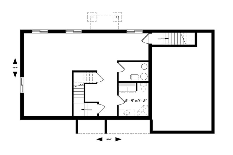 Dream House Plan - Floor Plan - Lower Floor for Ranch House Plan #23-2653 - 2 bed, 1 bath