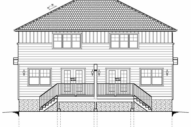 Dream House Plan - Exterior - Rear Elevation for Craftsman House Plan #126-203 - 3 bed, 2.5 bath
